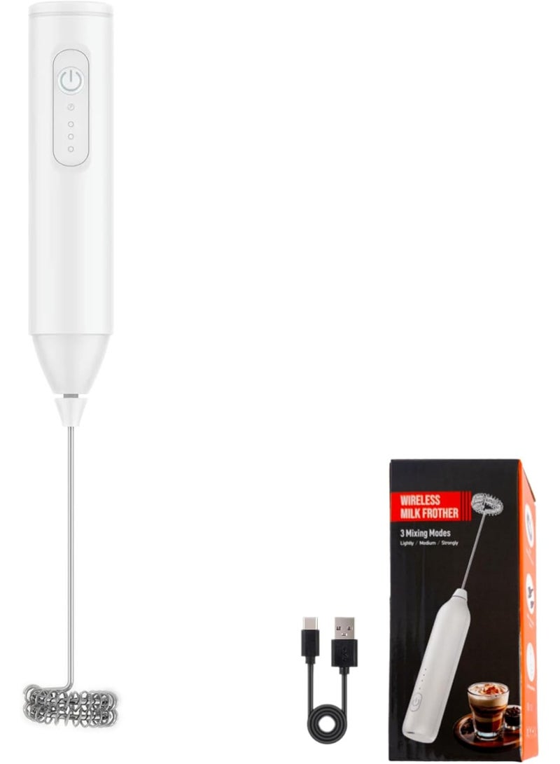 2-in-1 Electric Milk Frother and Nescafe Maker - Rechargeable Manual Milk Frother - 3 Adjustable Speeds for Latte, Coffee, and Cappuccino, with Additional Egg Beater - (Multi-color) Color Selection is Random - Image 1
