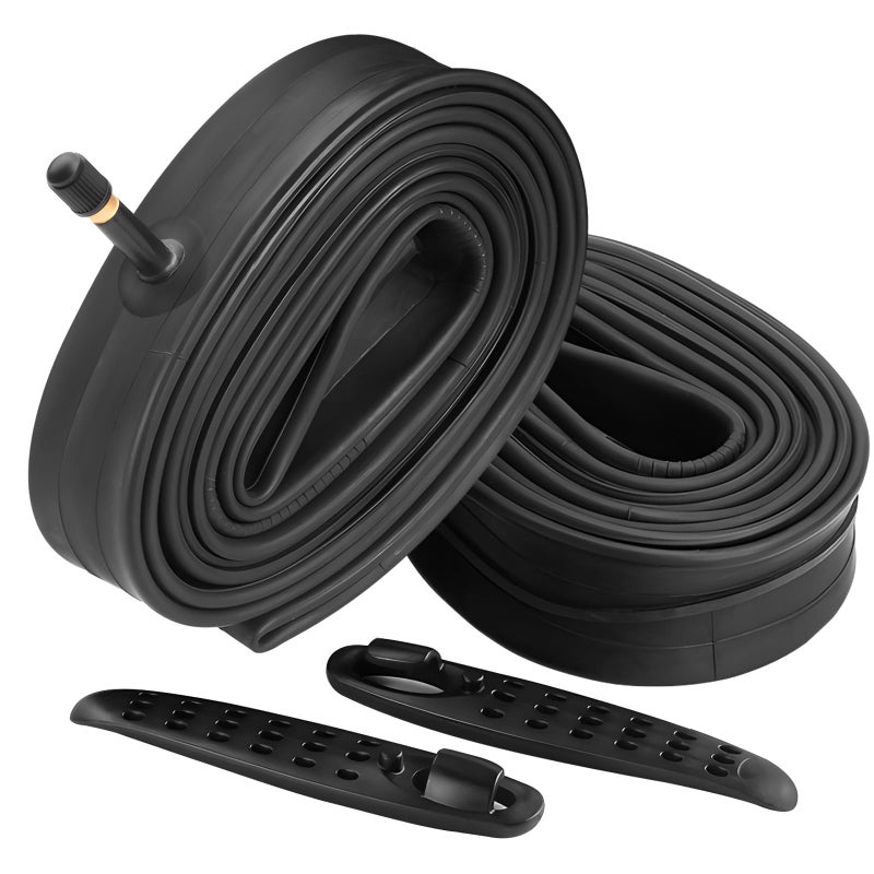FANSPRO 2 Pack of 27.5 Inch Bike Tube 27.5x2.125 27.5x2.20 27.5x2.25 27.5x2.30 27.5x2.35 27.5x2.40 Heavy Duty Bicycle Tube with 2 Tire Levers, 32mm Schrader Valve Premium Quality Butyl Inner Tube - Image 1