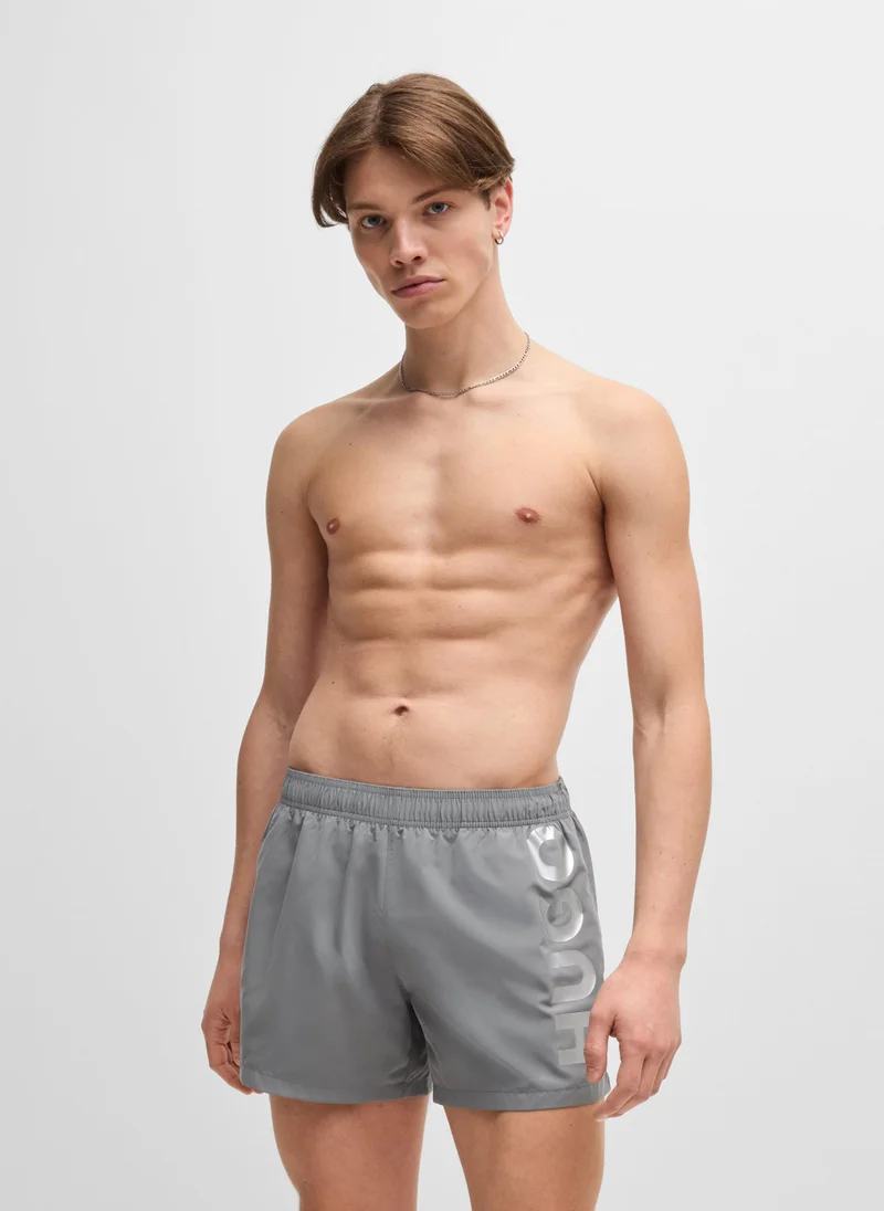 HUGO Fully lined swim shorts with vertical logo