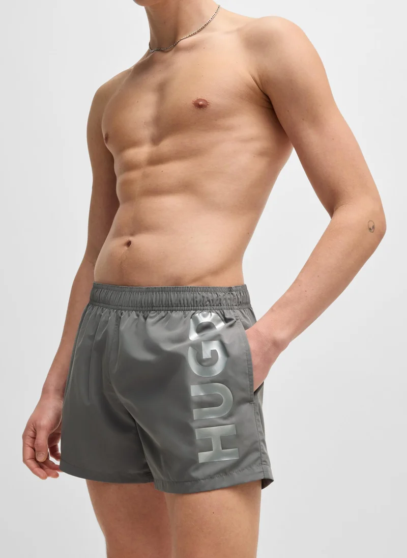 HUGO Fully lined swim shorts with vertical logo