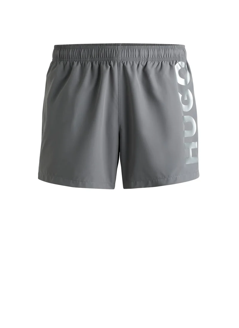 HUGO Fully lined swim shorts with vertical logo