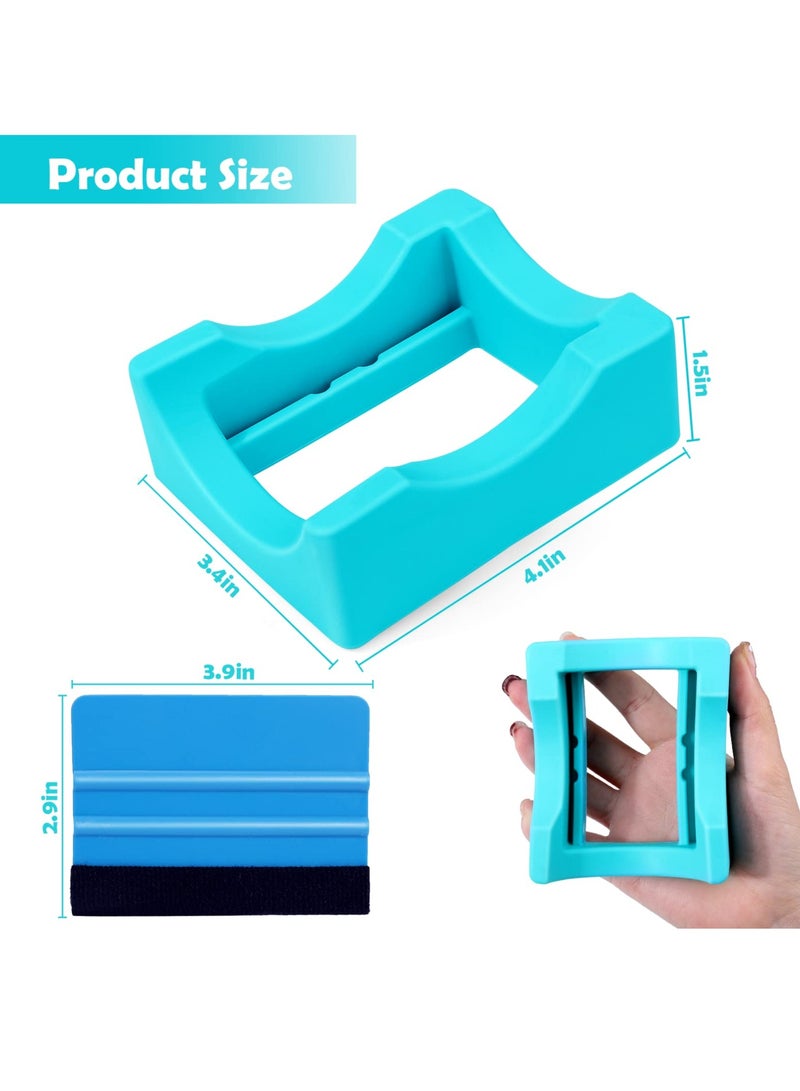 Excefore Small Silicone Cup Cradle for Crafting Tumbler Holder with Built in Slot and Felt Edge Squeegee for Mug and Glass Bottle Anti Skidding Display Tumbler Stand - Image 5