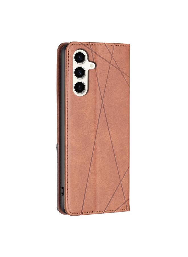 اس-توب جراب لهاتف Samsung Galaxy S24 FE 5G جراب هاتف جلدي مغناطيسي بنقشة المعين - Image 4