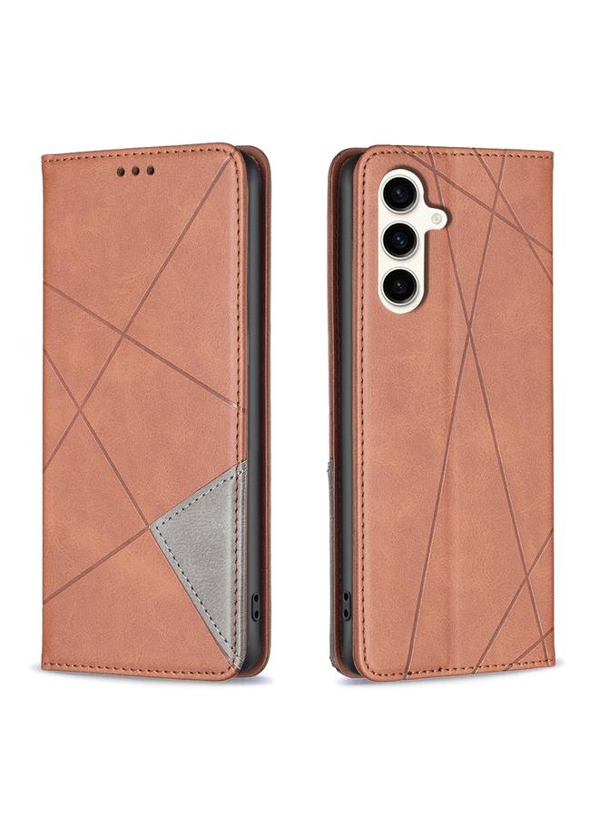 اس-توب جراب لهاتف Samsung Galaxy S24 FE 5G جراب هاتف جلدي مغناطيسي بنقشة المعين - Image 1