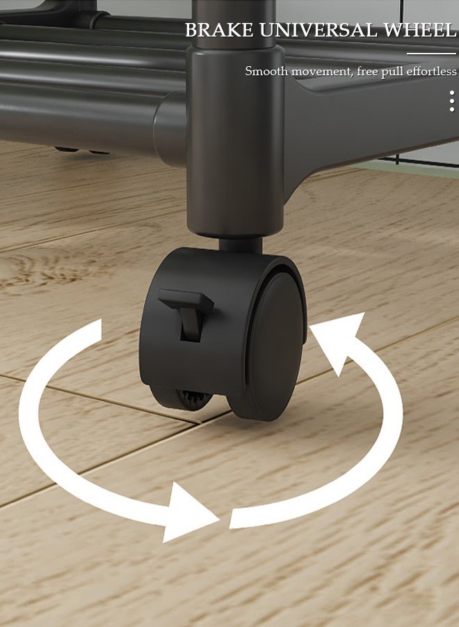 DUNISO 6 Tier Storage Shelves, Stable Kitchen Shelf Organizer, Storage Rack with Wheels and Armrests, Removable Free Standing Rack, Multipurpose Rack, Shelving Unit for Laundry Room,Living Room,Garage,Pantry,Study Room - Image 4