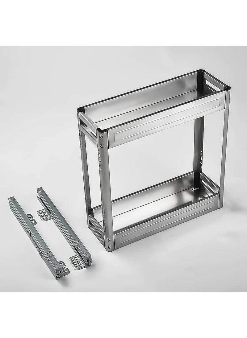 Volo VOLO 4inch Soft Close 2 Layer Satin Bottle Pullout for Kitchen Size 300mm  - Image 1