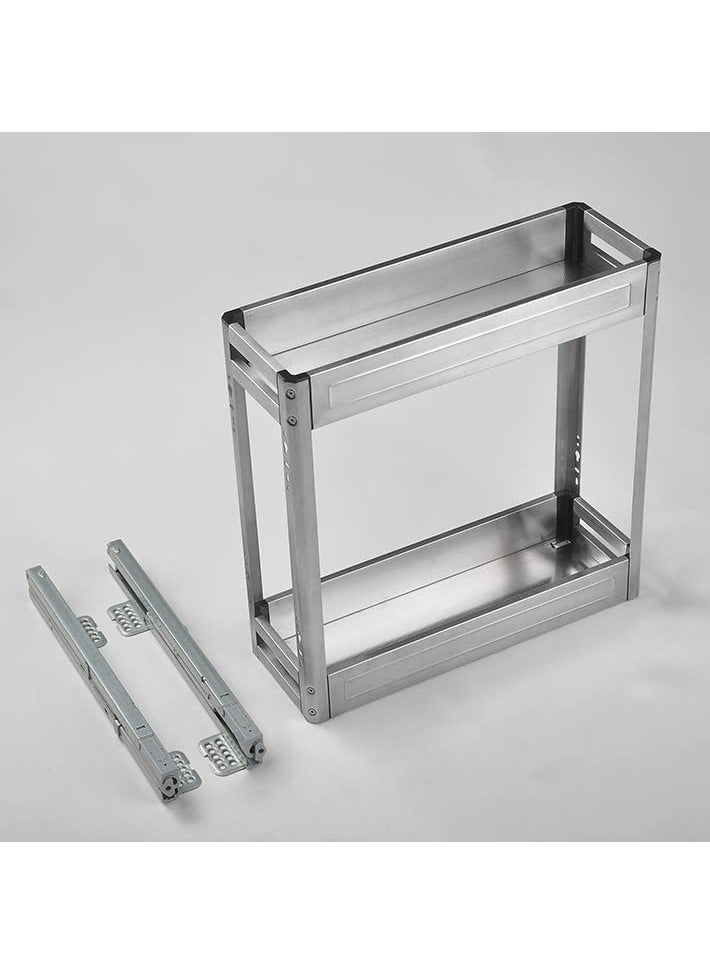 Volo VOLO 4inch Soft Close 2 Layer Satin Bottle Pullout for Kitchen Size 300mm  - Image 4