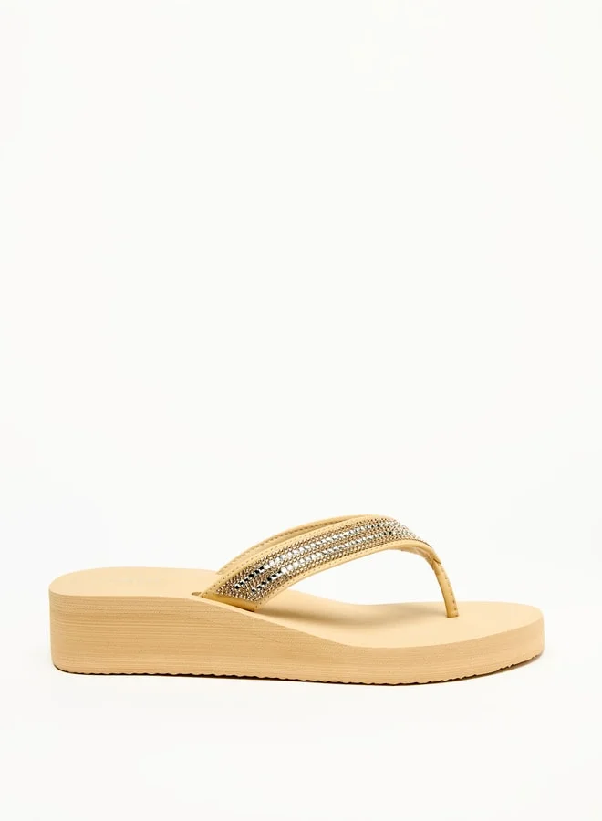 Celeste Women's Bead Embellished Thong Slippers