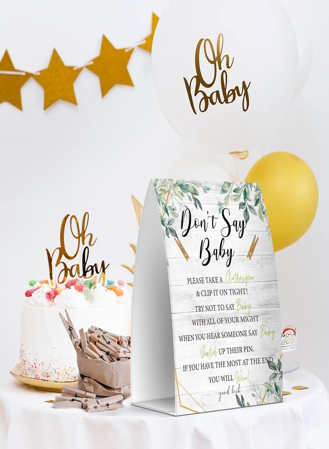 Pazag Don't Say Baby Set - One 5x7 Sign and 50 Mini Clothespins, Baby Shower Games, Baby Shower Decoration, Gender Neutral Baby Shower - MsJb036 - Image 5
