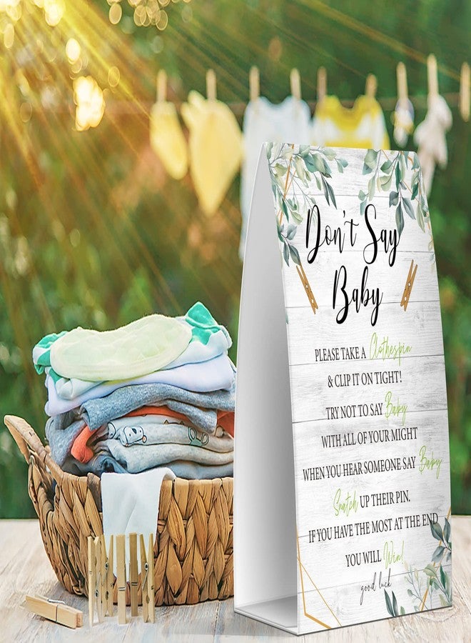 Pazag Don't Say Baby Set - One 5x7 Sign and 50 Mini Clothespins, Baby Shower Games, Baby Shower Decoration, Gender Neutral Baby Shower - MsJb036 - Image 3