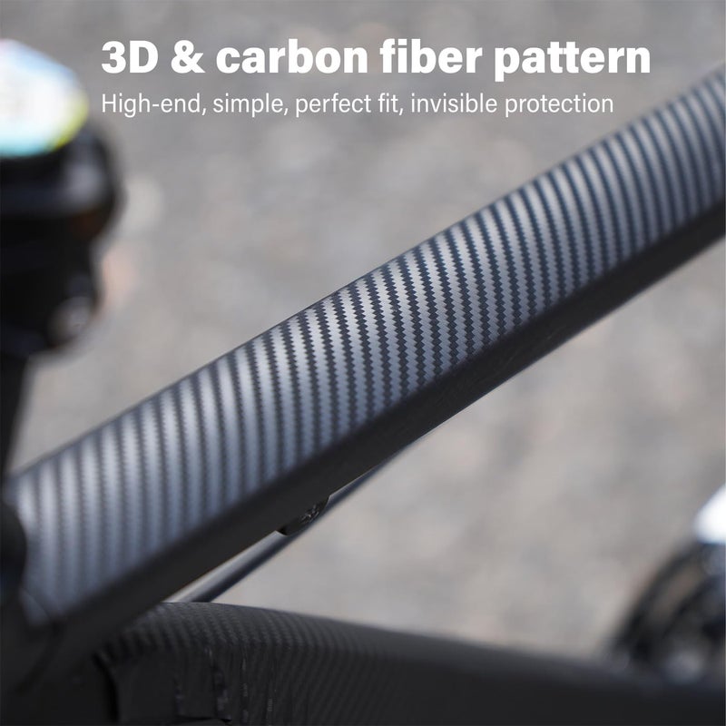 CNCLOL Cnc Bike Frame Protection Tape Bicycle Frame Protector Sticker-Frame Protection Paint Film 3M(4 X118 )  Carbon Fiber Pattern Bike Frame Guard Wrap For Mountain Bike/Gravel/Mtb/Road Bike Etc.Black-3K - Image 5
