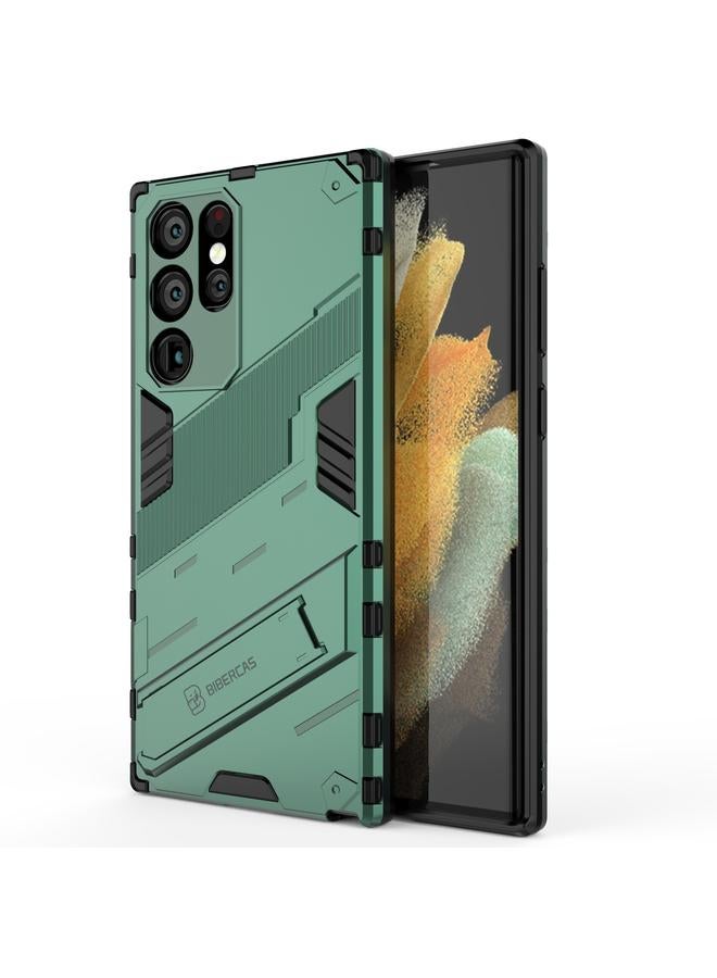 اس-توب جراب لهاتف Samsung Galaxy S22 Ultra 5G Punk Armor 2 في 1 PC + جراب هاتف مقاوم للصدمات من مادة TPU مع حامل غير مرئي - Image 1