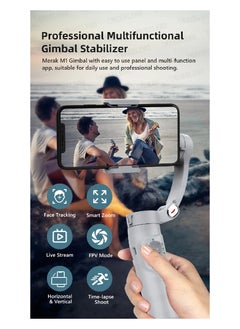 DIGI CORE Gimbal Stabilizer For Smartphones iPhone Stabilizer For Video Recording With Face Tracking M1 Merak One 3-Axis Gimbal For Android & iPhone Multimode Foldable Gimbal For Vlog Recording And Travel Shoot  - Image 4