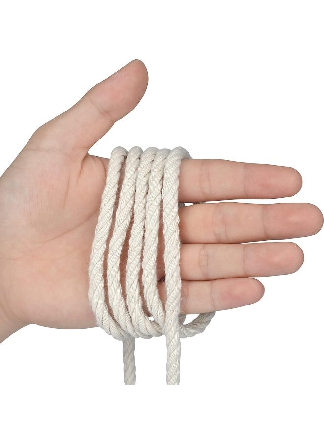 Premify 6Mm White Cotton Cord Craft Macrame Natural Durable Long Cotton Rope Handmade Art Material For Craft Wall, Hanging Plants, Drawstrings, Gardening, Home Decorations (6Mm X15Meters)  - Image 2