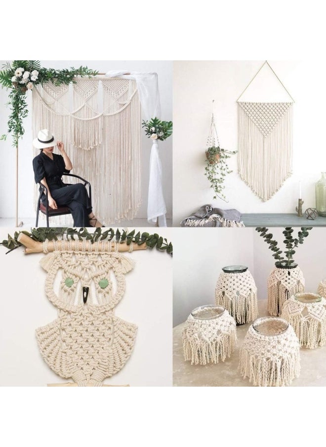 Premify - 6Mm White Cotton Cord Craft Macrame Natural Durable Long Cotton Rope Handmade Art Material For Craft Wall, Hanging Plants, Drawstrings, Gardening, Home Decorations (6Mm X15Meters) - Image 1