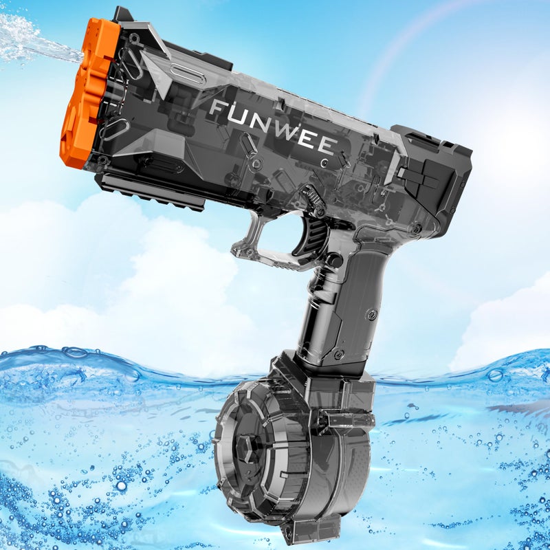 Funwee Electric Water Guns for Adult Kid, Strongest Full Automatic Water Pistol High Capacity 500+ Water Blaster, 26-30 FT Range Powerful Classic Water Squirt, Summer Outdoor Swimming Pool Water Toy - Image 1