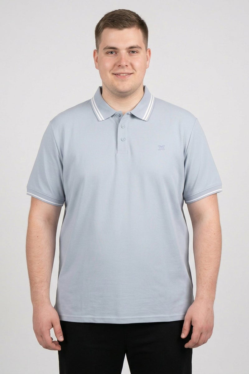 RBX Men Sportswear Fit Short Sleeve Outdoor Polo Shirt, Blue Finch - Image 1