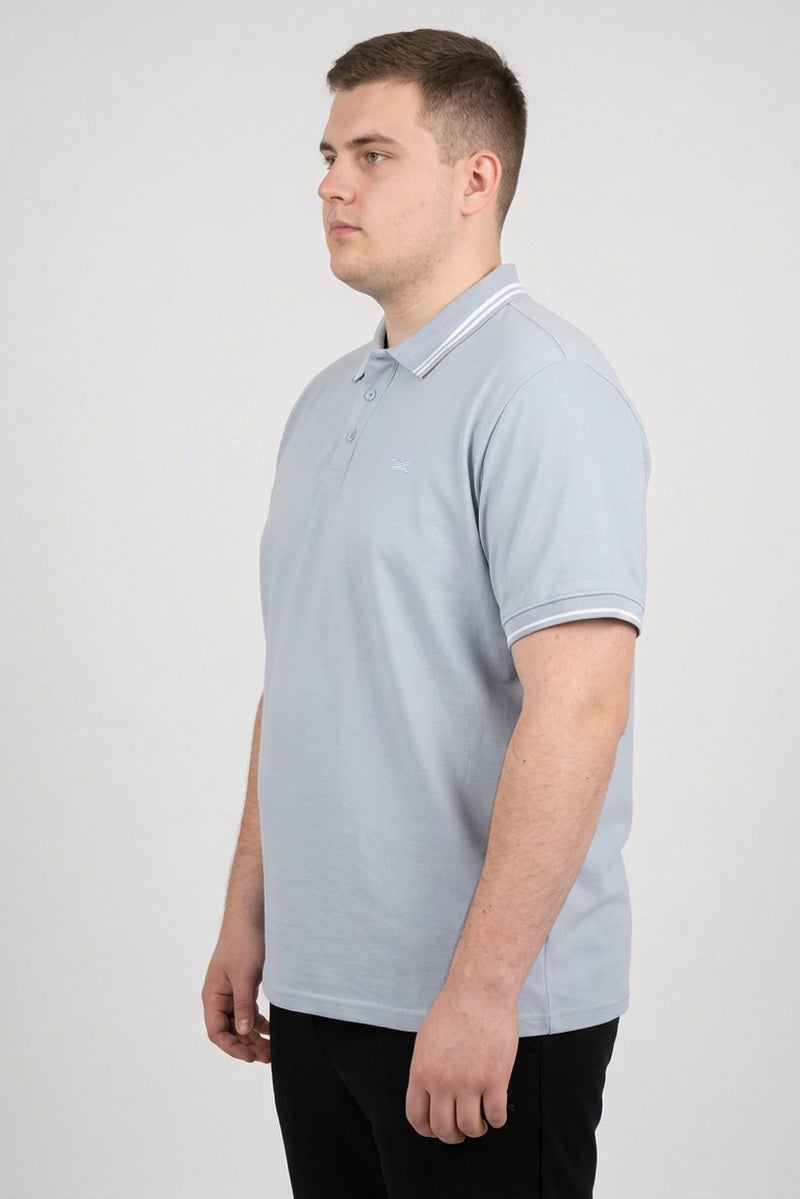 RBX Men Sportswear Fit Short Sleeve Outdoor Polo Shirt, Blue Finch - Image 3