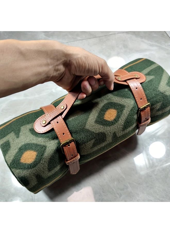 Blanket Strap Portable Picnic Mat Beach Mat With PU Leather Handle 24 41in X 11 81in - Image 4