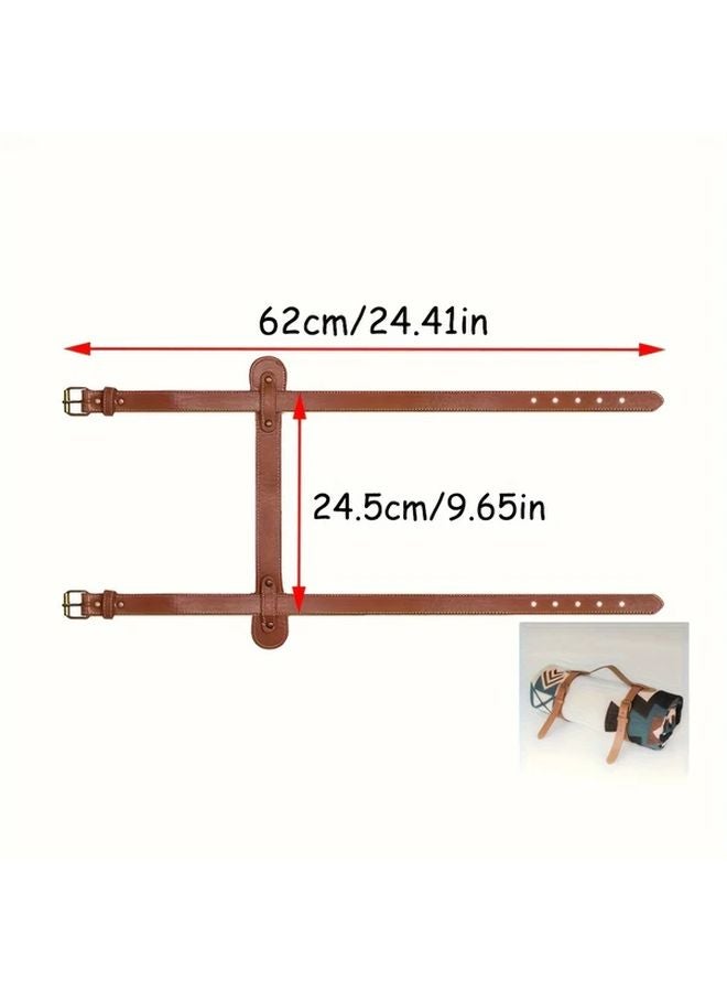 Blanket Strap Portable Picnic Mat Beach Mat With PU Leather Handle 24 41in X 11 81in - Image 1