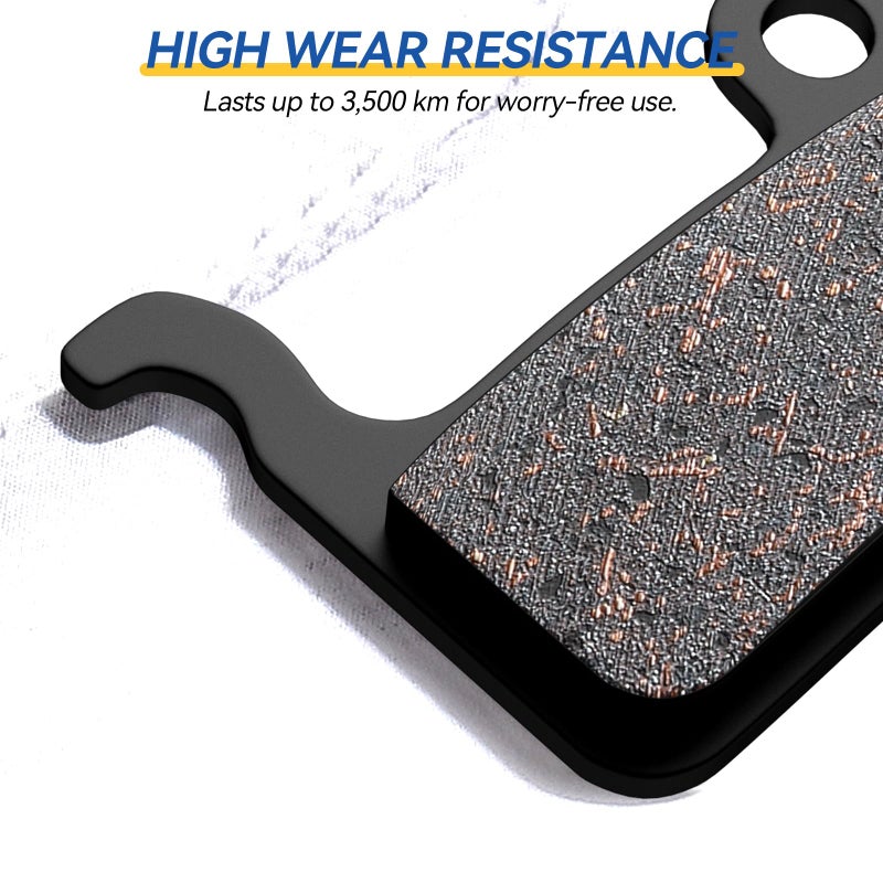 AGPTEK Bike Brake Pads, High-Performance Bicycle Brake Pad, 4 Pairs Semi-Metallic Bike Pad for Mountain Bike Disc Brakes, Compatible with Shimano Deore XT SLX Hone Alfine Saint, Semi-Metallic - Image 3