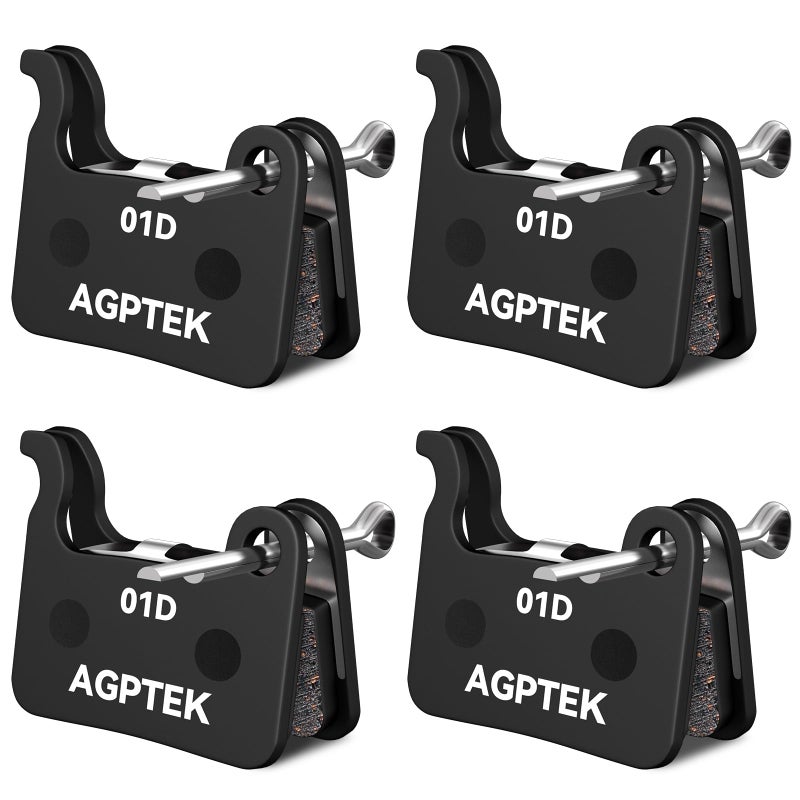 AGPTEK Bike Brake Pads, High-Performance Bicycle Brake Pad, 4 Pairs Semi-Metallic Bike Pad for Mountain Bike Disc Brakes, Compatible with Shimano Deore XT SLX Hone Alfine Saint, Semi-Metallic - Image 1