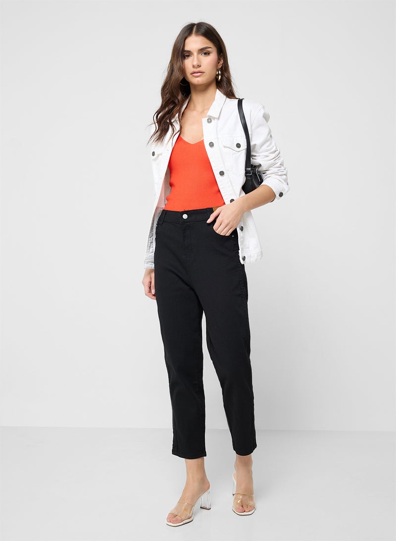 جينجر جينز قصير بخصر مرتفع وقصة مستقيمة - Image 1