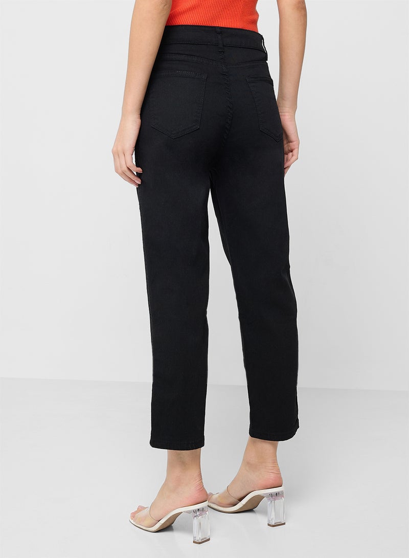 جينجر جينز قصير بخصر مرتفع وقصة مستقيمة - Image 3