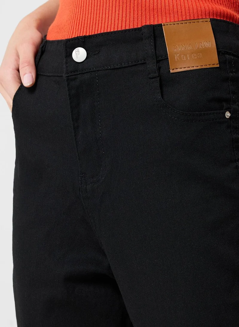 Ginger  High Rise Straight Fit Cropped Jeans for Women | Best Price UAE