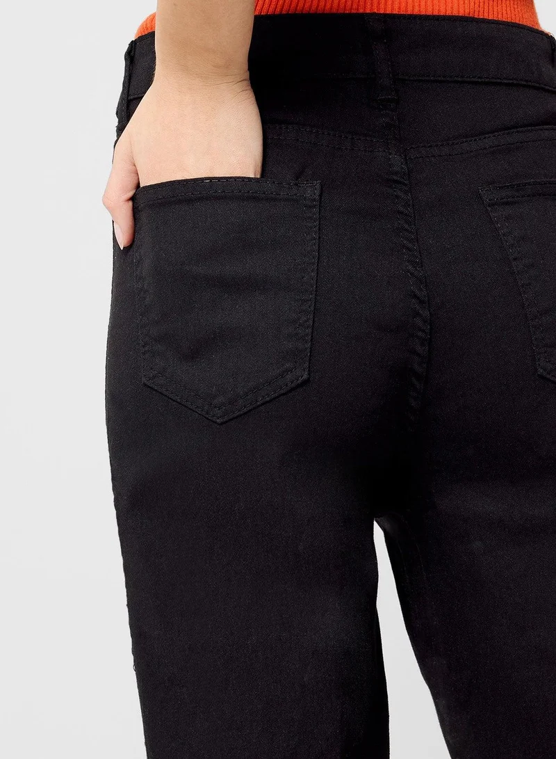 Ginger  High Rise Straight Fit Cropped Jeans for Women | Best Price UAE
