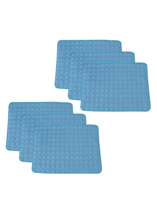 Kuber Industries - Rectangular Dog & Cat Bed|Premium Cool Ice Silk With Polyester With Bottom Mesh|Multi-Utility Self-Cooling Pad For Dog & Cat|Light-Weight & Durable Dog Bed|Zqcj001B-M|Blue (Pack Of 6) - Image 1