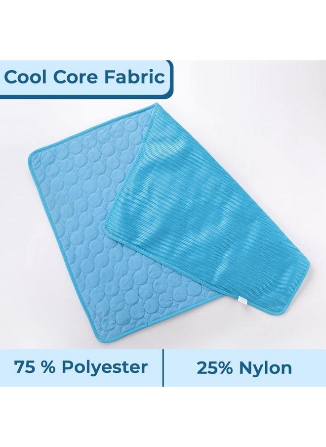 Kuber Industries - Rectangular Dog & Cat Bed|Premium Cool Ice Silk With Polyester With Bottom Mesh|Multi-Utility Self-Cooling Pad For Dog & Cat|Light-Weight & Durable Dog Bed|Zqcj001B-M|Blue (Pack Of 6) - Image 1