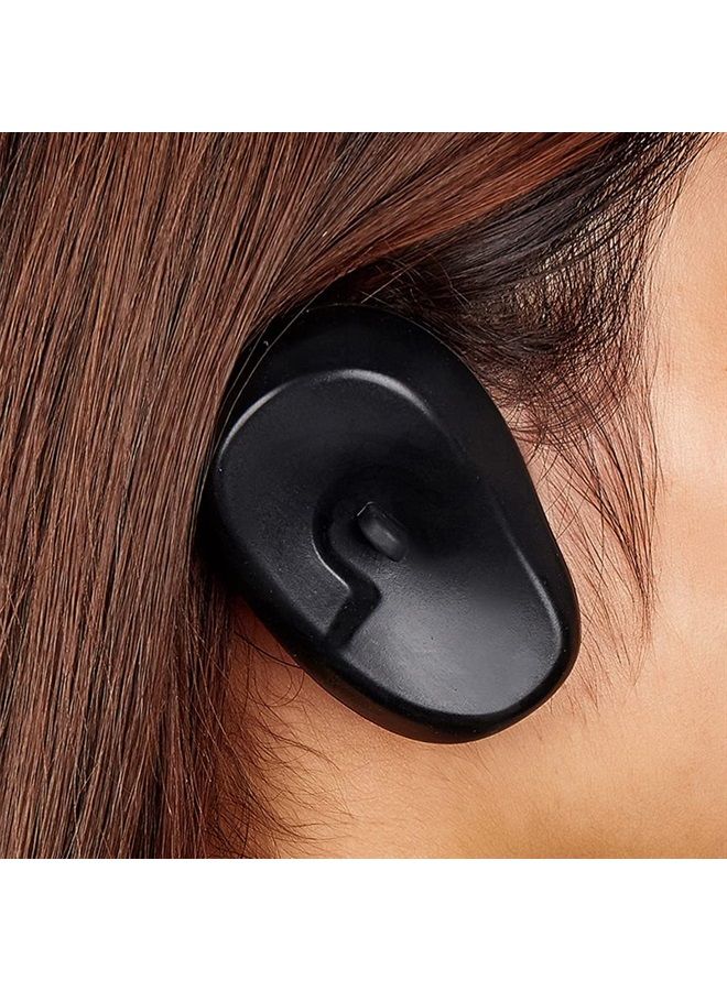 Quupy 3 Pairs Reusable Hairdressing Silicone Ear Covers Hair Dye Shield Protector Salon Hair Styling Tool DIY Accessories (Color Random) - Image 2