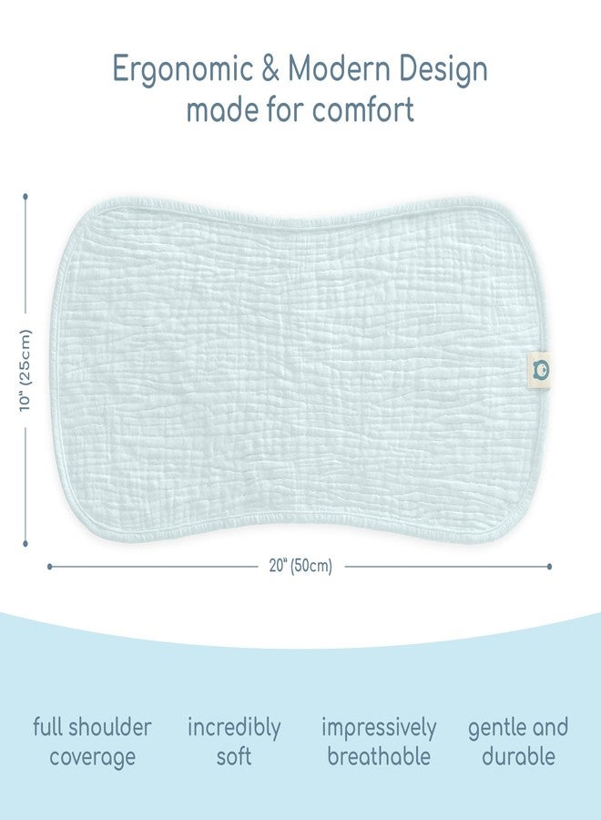 ROMY RO Muslin Burp Cloths Set, 6 Pieces, 100% Organic Cotton Hand Washcloths for Baby Boys and Girls Extra Absorbent and Soft Burping Rags (Light Blue - Solid Color) - Image 2