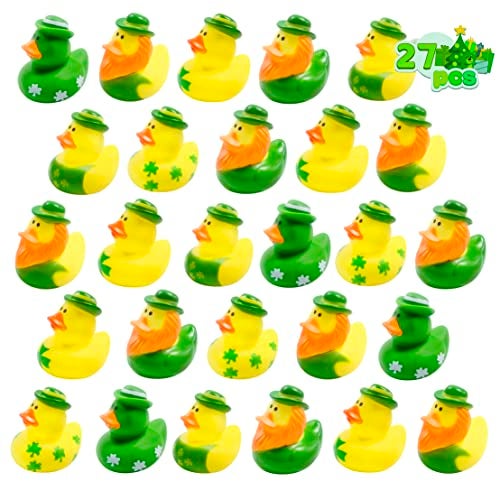 Holydeck 27 PCS St Patricks Day Rubber Ducks Baby Showers Accessories Mini 216 Duckies Bath Toys for Kids Girls Boys St Patricks Day Party Favors Gift Exchange St Patricks - Image 1