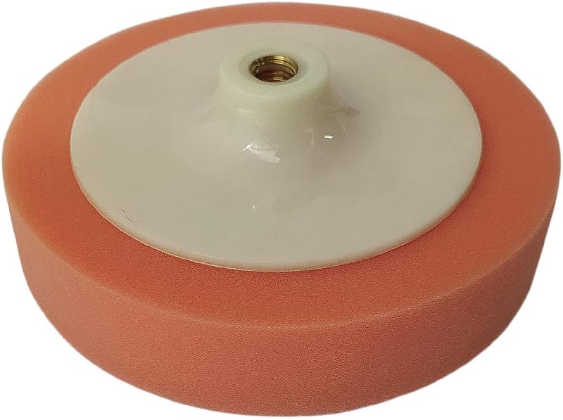 Inditrust وسادة تلميع سيارات جديدة 180 مم خيط M-14 لتفاصيل السيارات وسادة تلميع الشمع العجلة لآلة تلميع السيارات وسادة برتقالية تصميم السيارات آلة تلميع المركبات (7 بوصة) - Image 1