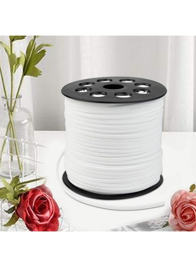 Wobe 100 Yards Suede Cord Leather Cord 2.6Mm X 1.5Mm Suede Lace Faux Leather Cord With Roll Spool Beading Craft Thread For Bracelet Necklace Beading Diy Handmade Crafts Thread (White) - Image 4