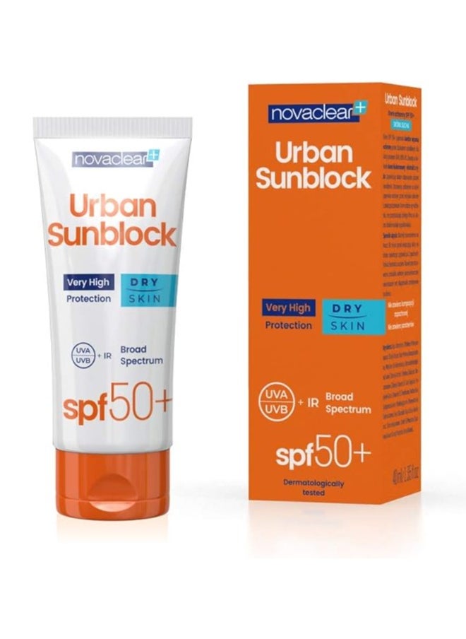 novaclear Urban Sunblock SPF 50+ Dry Skin 40ML  - Image 2