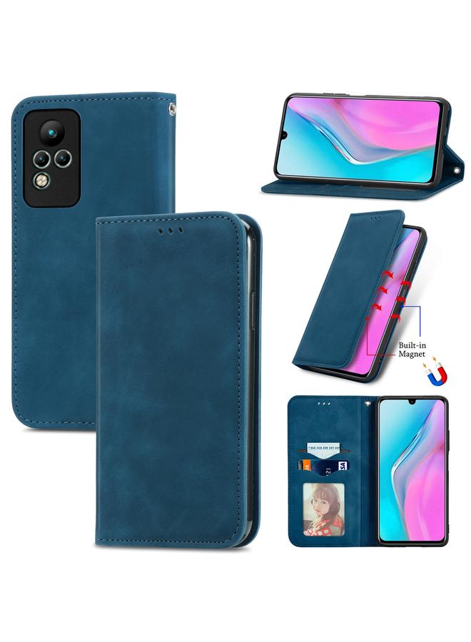 Zaboon Case For Infinix Note 11 Retro Skin Feel Magnetic Leather Phone Case - Image 1