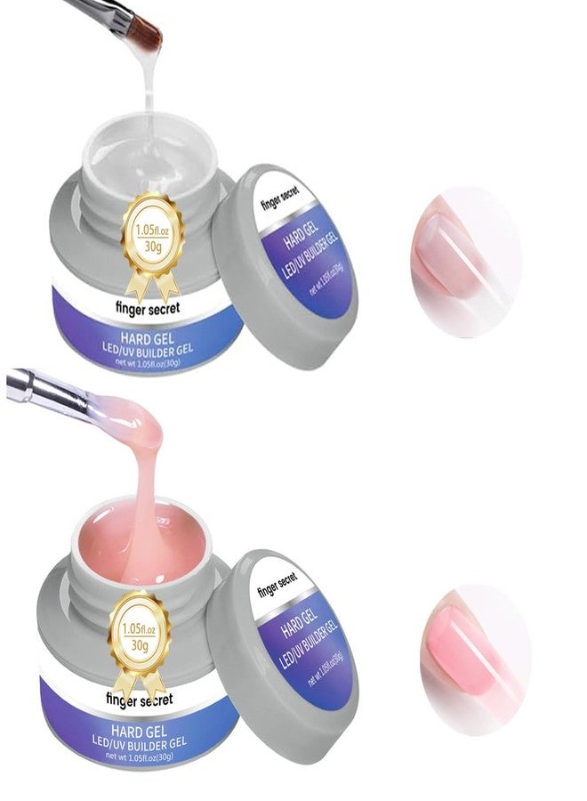 AOBOO Hard Gel Builder Gel for Nails Strong Long-lasting Nude 3D Sculpting for Nail Extension 2oz (clear&nude, 1fl.oz*2) - Image 1