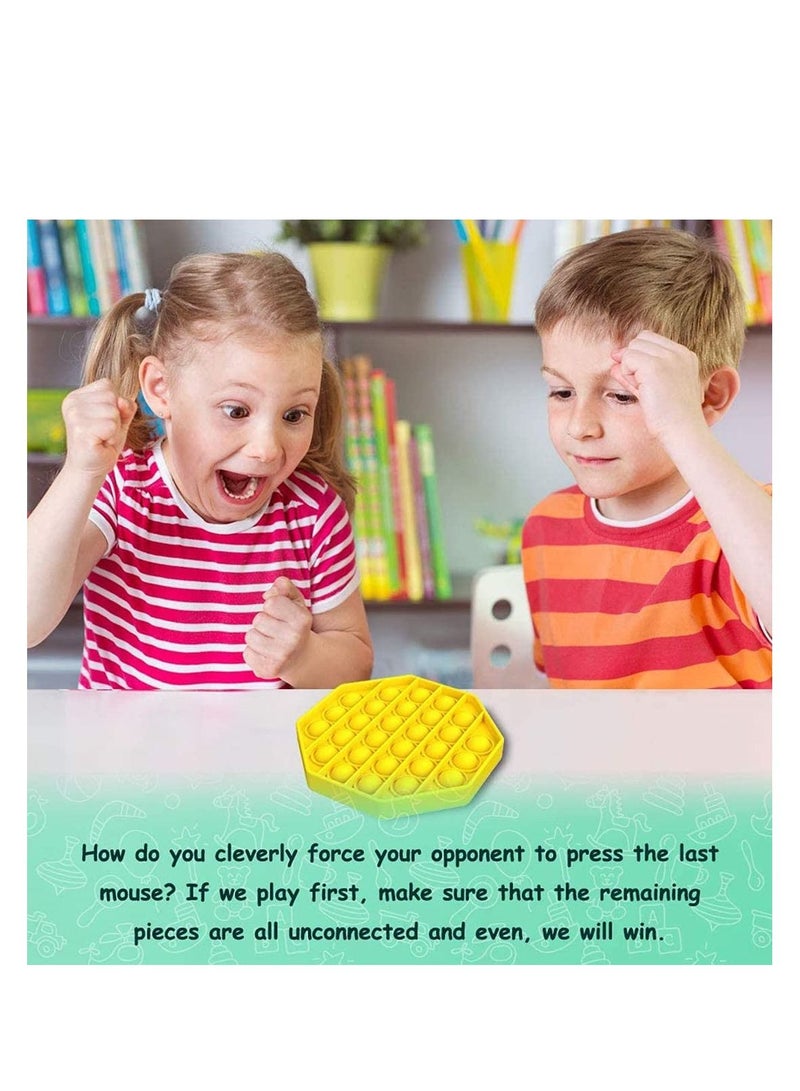 Y&D 4 Pack Pop Fidget Toy Push Bubble Sensory Autism Special Needs Stress Reliever Silicone Squeeze for Home School and Office Octagon Yellow Purple Green Orange - Image 2