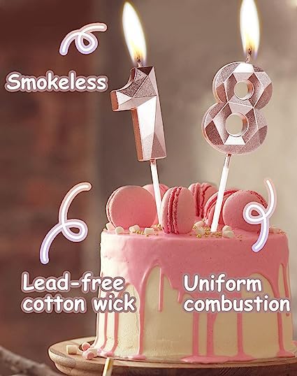 Yiran Birthday Candles Numbers 11.5 cm Rose Gold, Candles for Cake and Cake Decoration, Birthday Decoration, Number 11 - Image 2