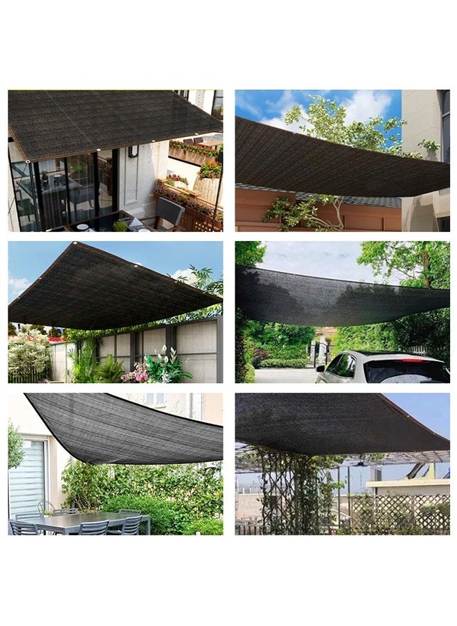 Generic - Shade Net Black Sunscreen Fabric Sun Shade Sails Sun Protection Net Garden Sunshade Cloth Canopy Shade Netting Mesh with Grommet (3mx3m) - Image 1