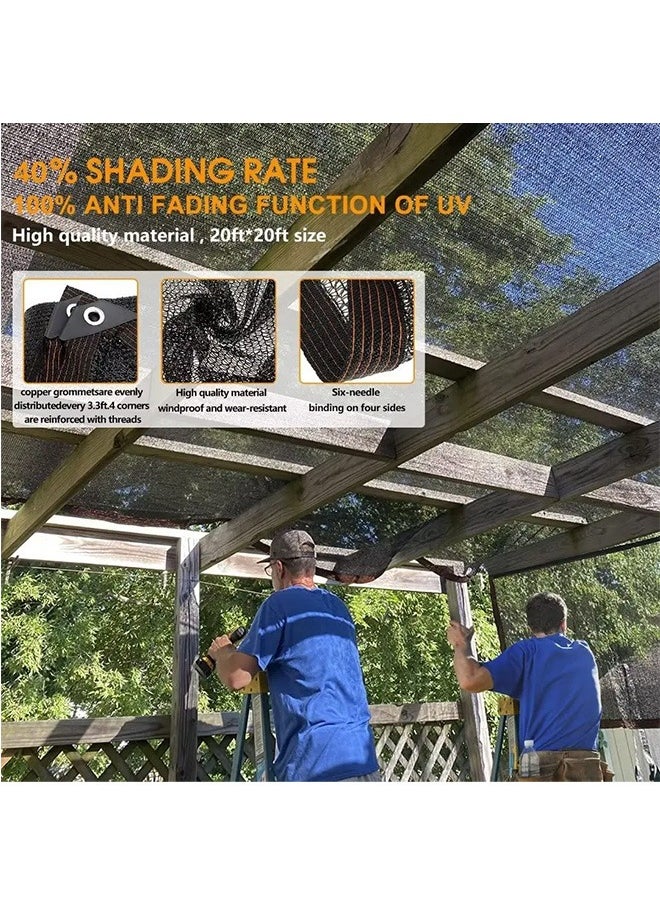 Generic - Shade Net Black Sunscreen Fabric Sun Shade Sails Sun Protection Net Garden Sunshade Cloth Canopy Shade Netting Mesh with Grommet (3mx3m) - Image 1