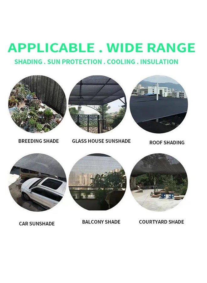 Generic - Shade Net Black Sunscreen Fabric Sun Shade Sails Sun Protection Net Garden Sunshade Cloth Canopy Shade Netting Mesh with Grommet (3mx3m) - Image 1