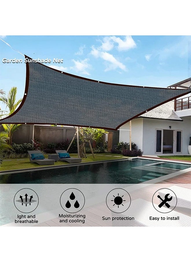 Generic - Shade Net Black Sunscreen Fabric Sun Shade Sails Sun Protection Net Garden Sunshade Cloth Canopy Shade Netting Mesh with Grommet (3mx3m) - Image 1