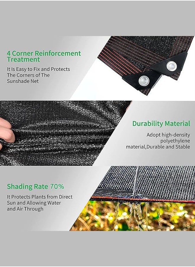 Generic - Shade Net Black Sunscreen Fabric Sun Shade Sails Sun Protection Net Garden Sunshade Cloth Canopy Shade Netting Mesh with Grommet (3mx3m) - Image 1