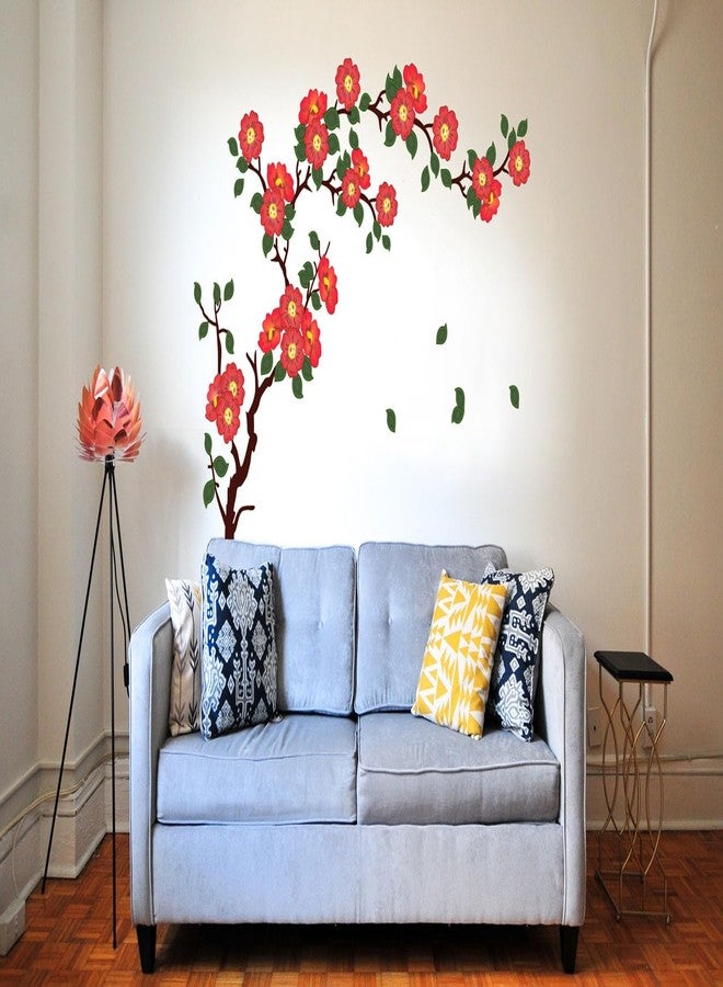 MERICAL Set of 2 Wall Stickers Love Birds with Hearts | Floral Branch Antique Flowers for Home, Hall, Bedroom, Livingroom & Kitchen - Image 2