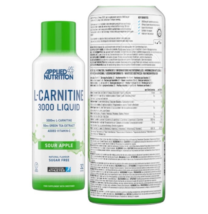 appliednutrition Applied Nutrition L-Carnitine 3000 Liquid Sour Apple 480ml, 32 Servings - Image 2