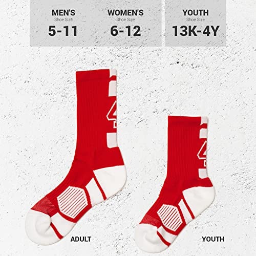 ChalkTalkSPORTS Custom Team Number Socks | Youth & Adult Athletic Performance Socks | Red | Choose Your Number - Image 4